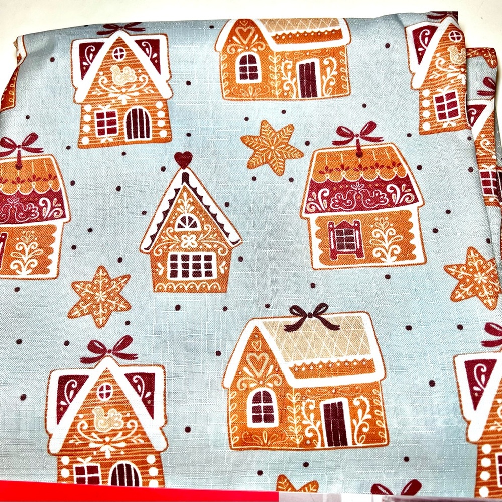 Holiday Gingerbread Houses Fabric Shower Curtain Cookies Sweets